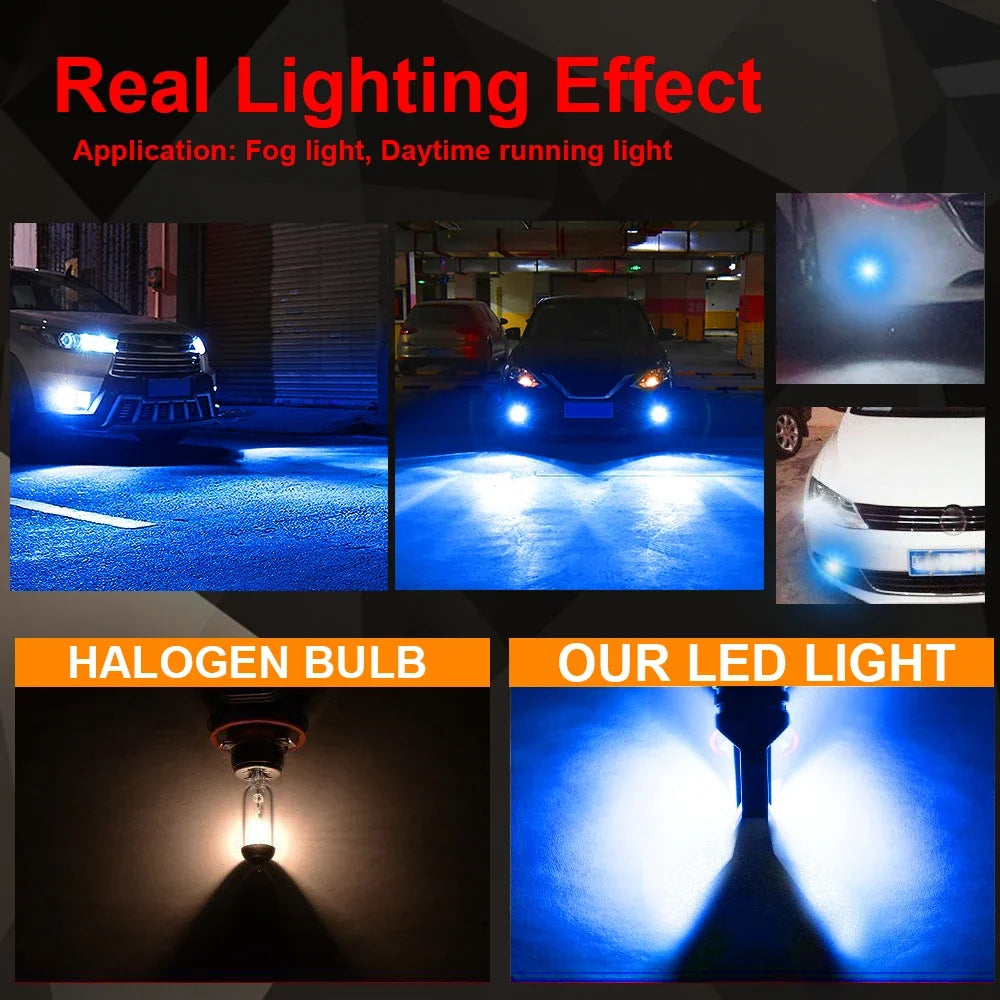 Lâmpada LED Automotiva H8/H11/H16 6000K Super Branca – Farol e Neblina Alta Potência (Kit 2 Peças)