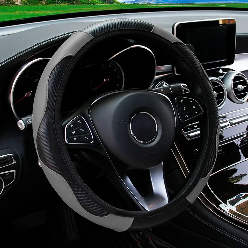 Capa de Volante Universal Antiderrapante em Couro PU 38cm