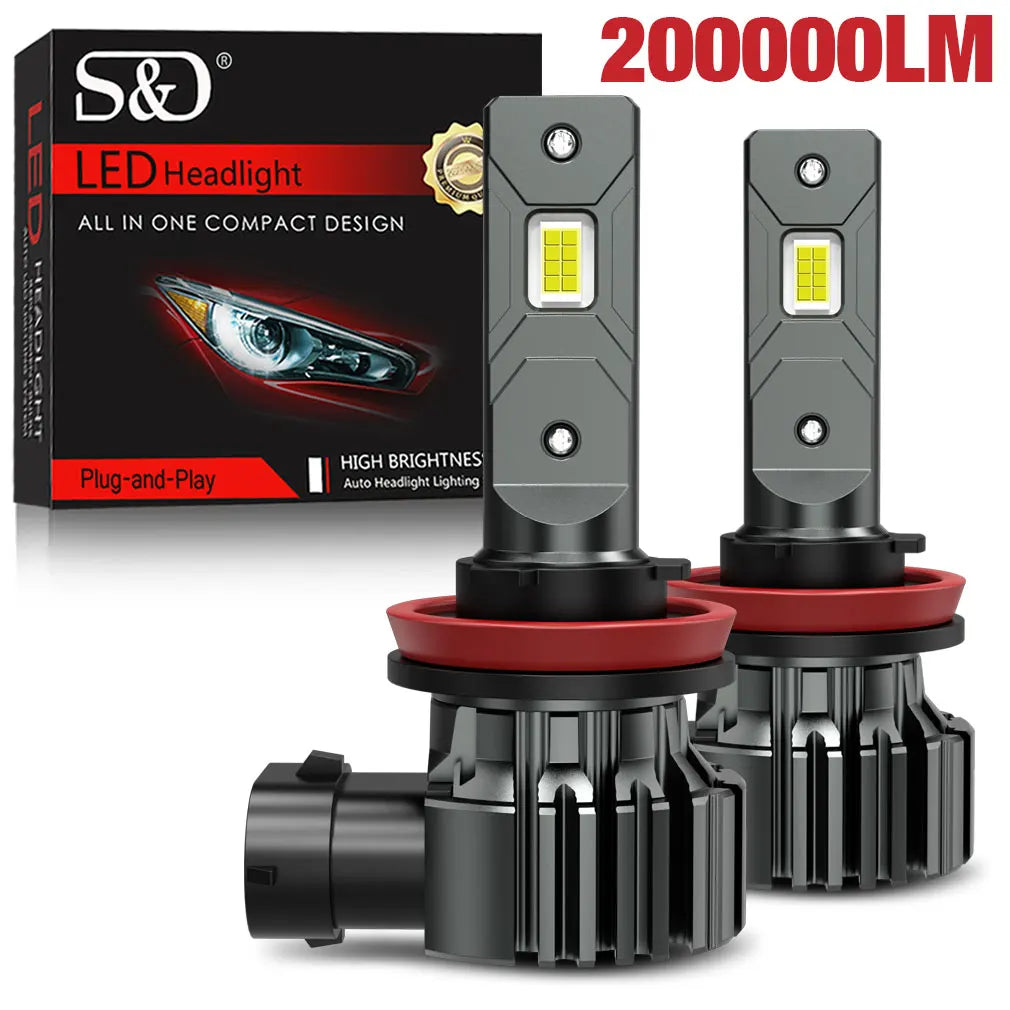 Lâmpada LED Automotiva H8/H11 6500K 30000LM – Farol Super Brilho Canbus CSP (Kit 2 Peças)