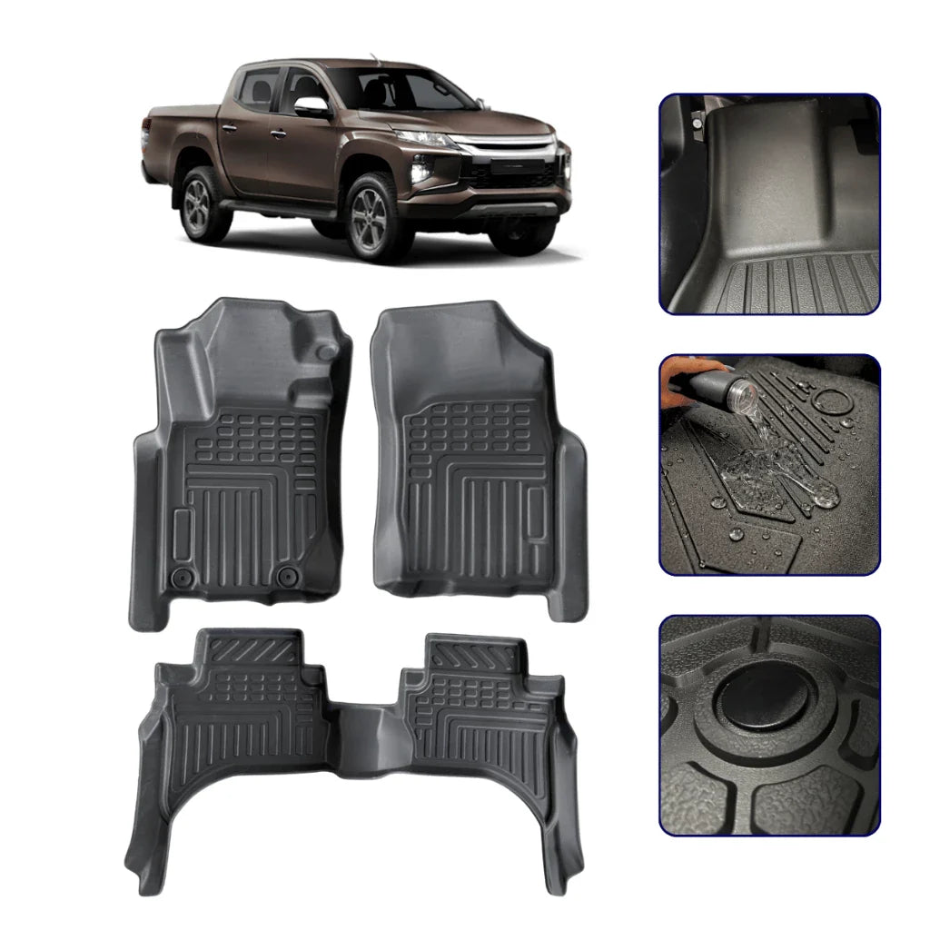 Tapete Bandeja 3D L200 Triton Sport 2019 a 2025 Linha Premium