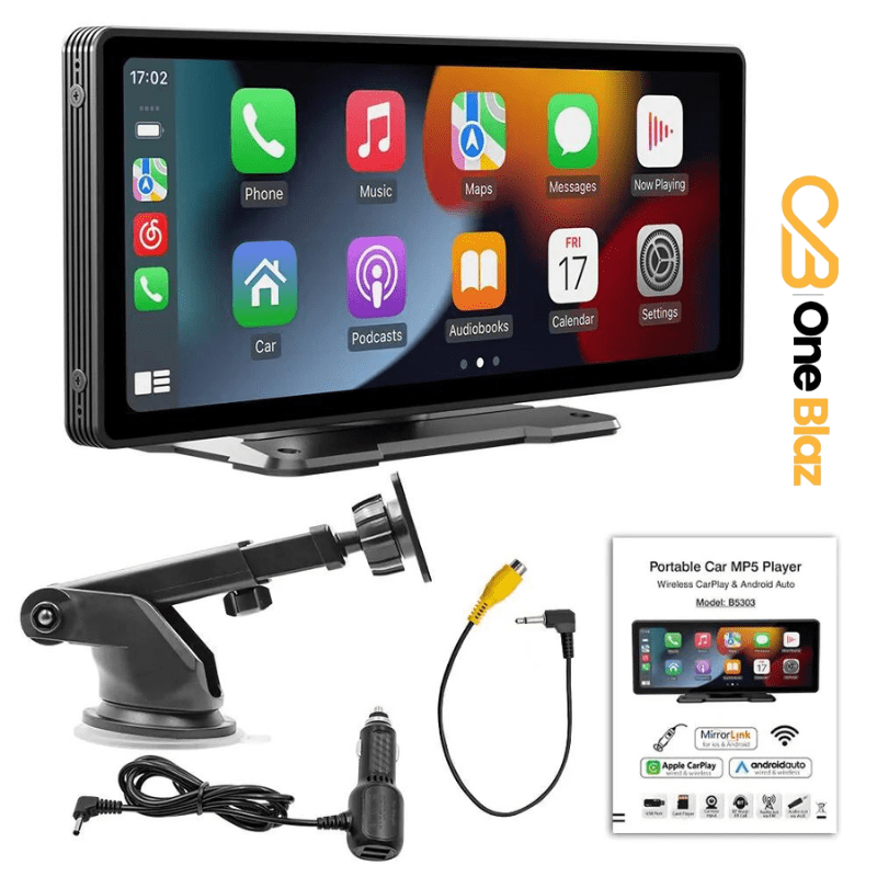 Central multimídia Universal 10 polegadas Apple Carplay e Android Auto- One Blaz