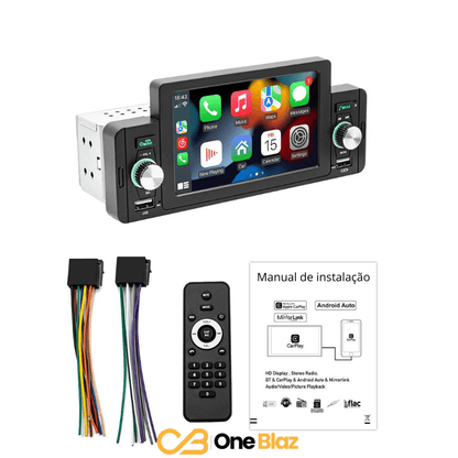 Central Multimídia Universal 10 Polegadas – Apple Carplay e Android Auto, Bluetooth e Câmera de Ré