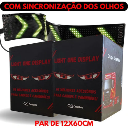 Tela Flexível de LED para Carros e Caminhões - Display Digital com Controle via App Light One 🔥ÚLTIMAS UNIDADES🔥