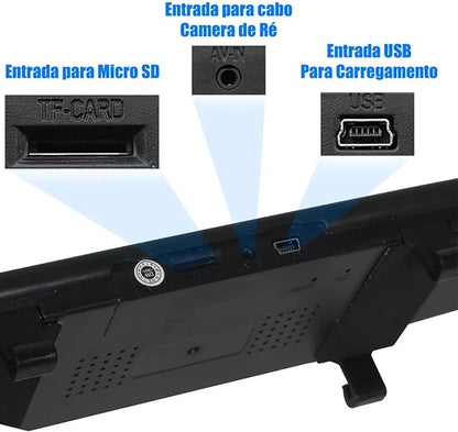 Retrovisor Automotivo com Câmera de Ré Colorida- One Blaz