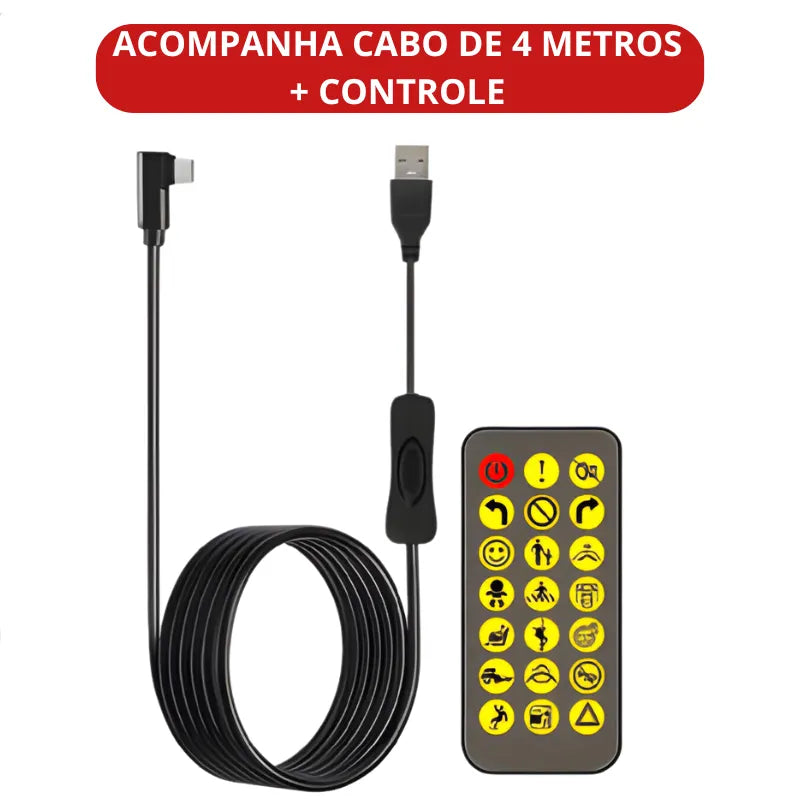 Tela Flexível de LED para Carros e Caminhões - Display Digital com Controle via App Light One 🔥ÚLTIMAS UNIDADES🔥