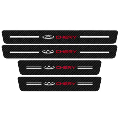 Soleira de Porta em Fibra de Carbono 4D Premium para Carros – Proteção Automotiva