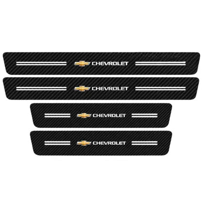 Soleira de Porta em Fibra de Carbono 4D Premium para Carros – Proteção Automotiva