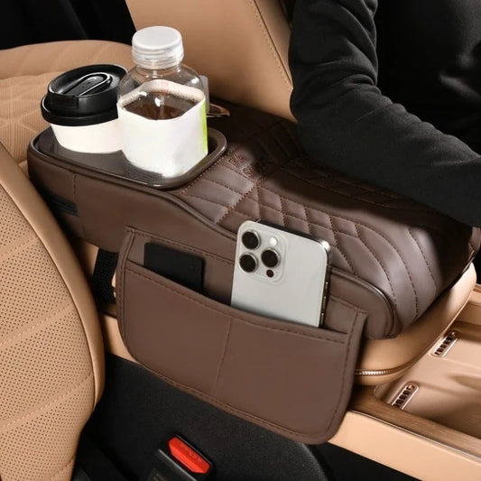 Apoio de Braço Automotivo com Porta Objetos e Porta Copos Multifuncional