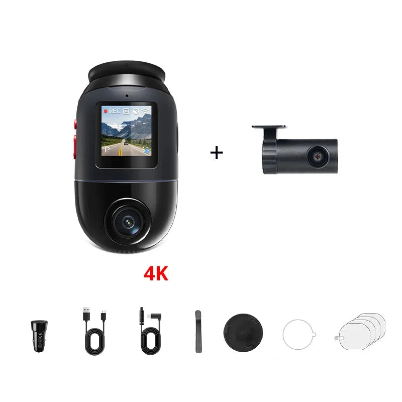 Câmera Veicular 4K 360° com GPS e Monitoramento 24h Dash Cam