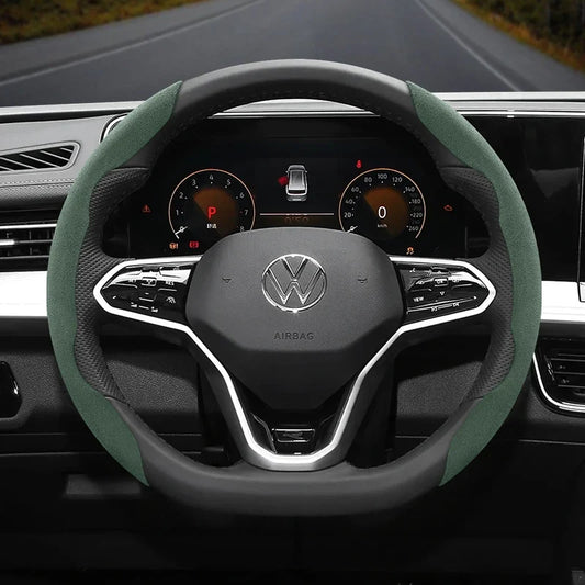 Capa de Volante Camurça Antiderrapante para Volkswagen – Grip Esportivo Segmentado Premium