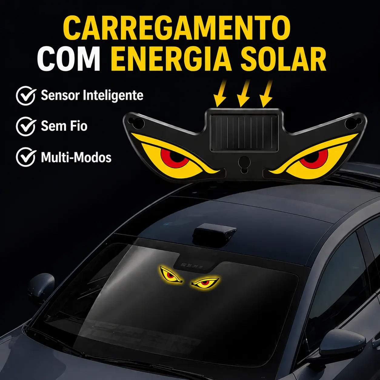 Luz LED de olhos Solar para Vidro Automotivo