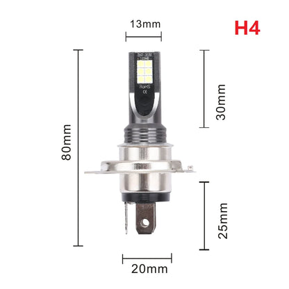 Lâmpada LED Automotiva H8/H11/H16 6000K Super Branca – Farol e Neblina Alta Potência (Kit 2 Peças)