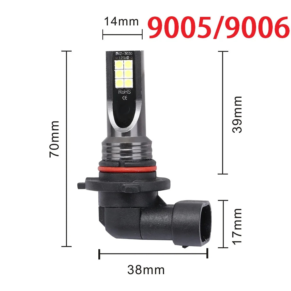 Lâmpada LED Automotiva H8/H11/H16 6000K Super Branca – Farol e Neblina Alta Potência (Kit 2 Peças)