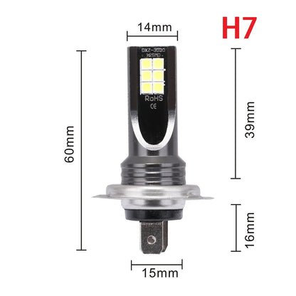 Lâmpada LED Automotiva H8/H11/H16 6000K Super Branca – Farol e Neblina Alta Potência (Kit 2 Peças)