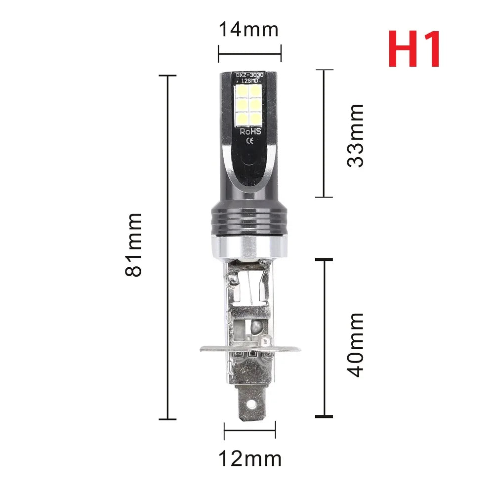 Lâmpada LED Automotiva H8/H11/H16 6000K Super Branca – Farol e Neblina Alta Potência (Kit 2 Peças)