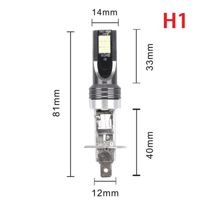Lâmpada LED Automotiva H8/H11/H16 6000K Super Branca – Farol e Neblina Alta Potência (Kit 2 Peças)