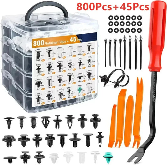 Kit Grampos Automotivos Universais 100 a 800 Peças para Fixação de Painéis