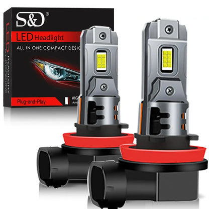 Lâmpada LED Automotiva H8/H11 6500K 30000LM – Farol Super Brilho Canbus CSP (Kit 2 Peças)