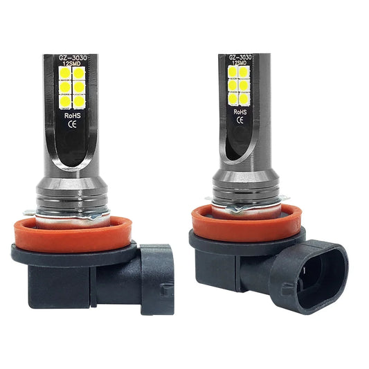 Lâmpada LED Automotiva H8/H11/H16 6000K Super Branca – Farol e Neblina Alta Potência (Kit 2 Peças)