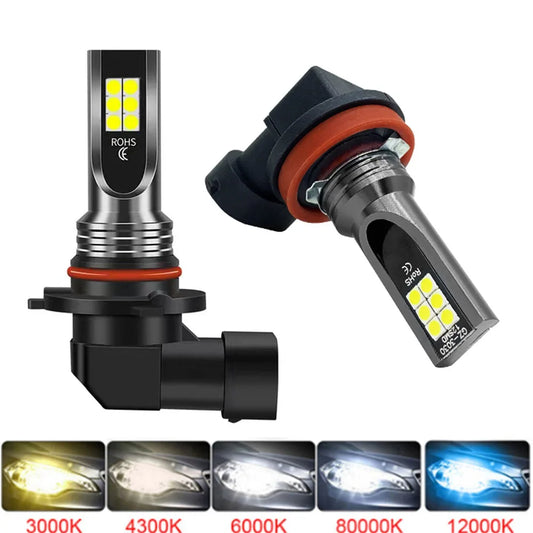 Lâmpadas LED Automotivas H11 H8 9005 9006 6000K Super Brancas