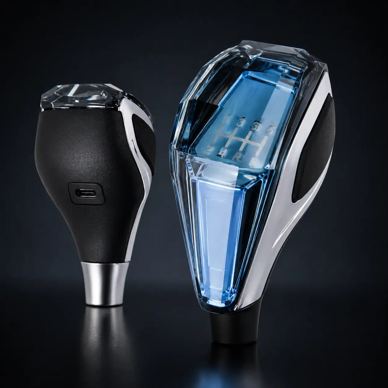 Manopla de Câmbio em Cristal com LED Recarregável Universal para Carros