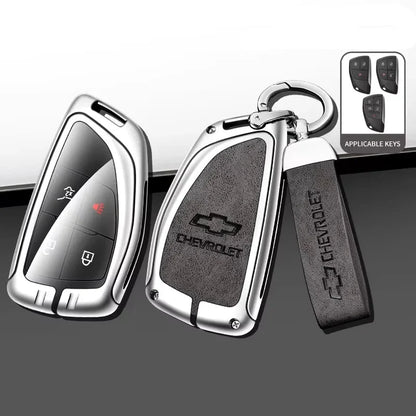 Capa de Chave Automotiva Premium em Couro e Liga de Zinco para Chevrolet, GMC e Buick – Proteção Completa com Design Luxo