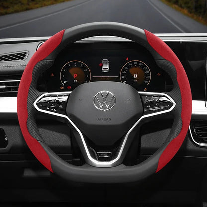 Capa de Volante Antiderrapante em Camurça para Volkswagen