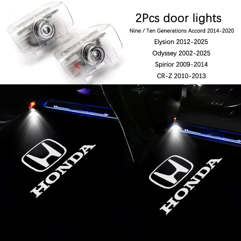 Projetor LED de Porta Honda Welcome Light – Luz de Cortesia com Logo (Kit 2 Peças)