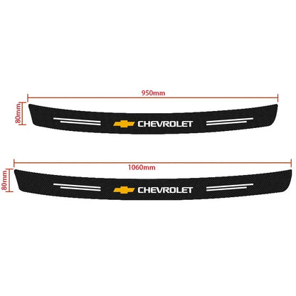 Protetor de Para-Choque Traseiro Fibra de Carbono para Chevrolet – Adesivo Anti Risco Porta-Malas