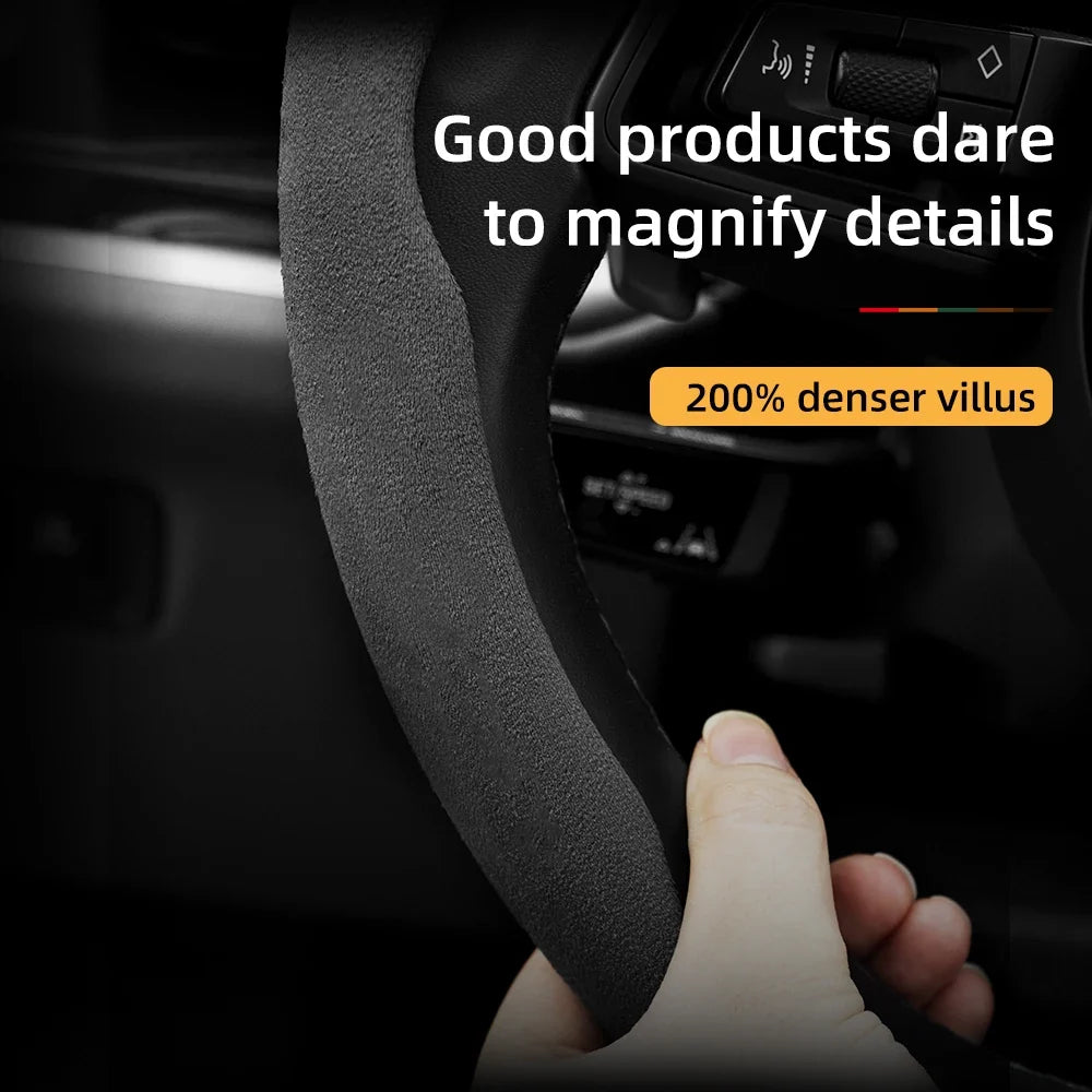 Capa de Volante Camurça Antiderrapante para Volkswagen – Grip Esportivo Segmentado Premium