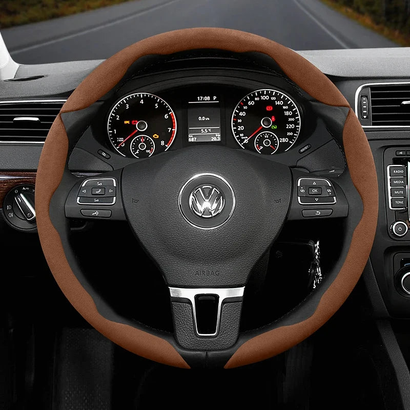Capa de Volante Antiderrapante em Camurça para Volkswagen