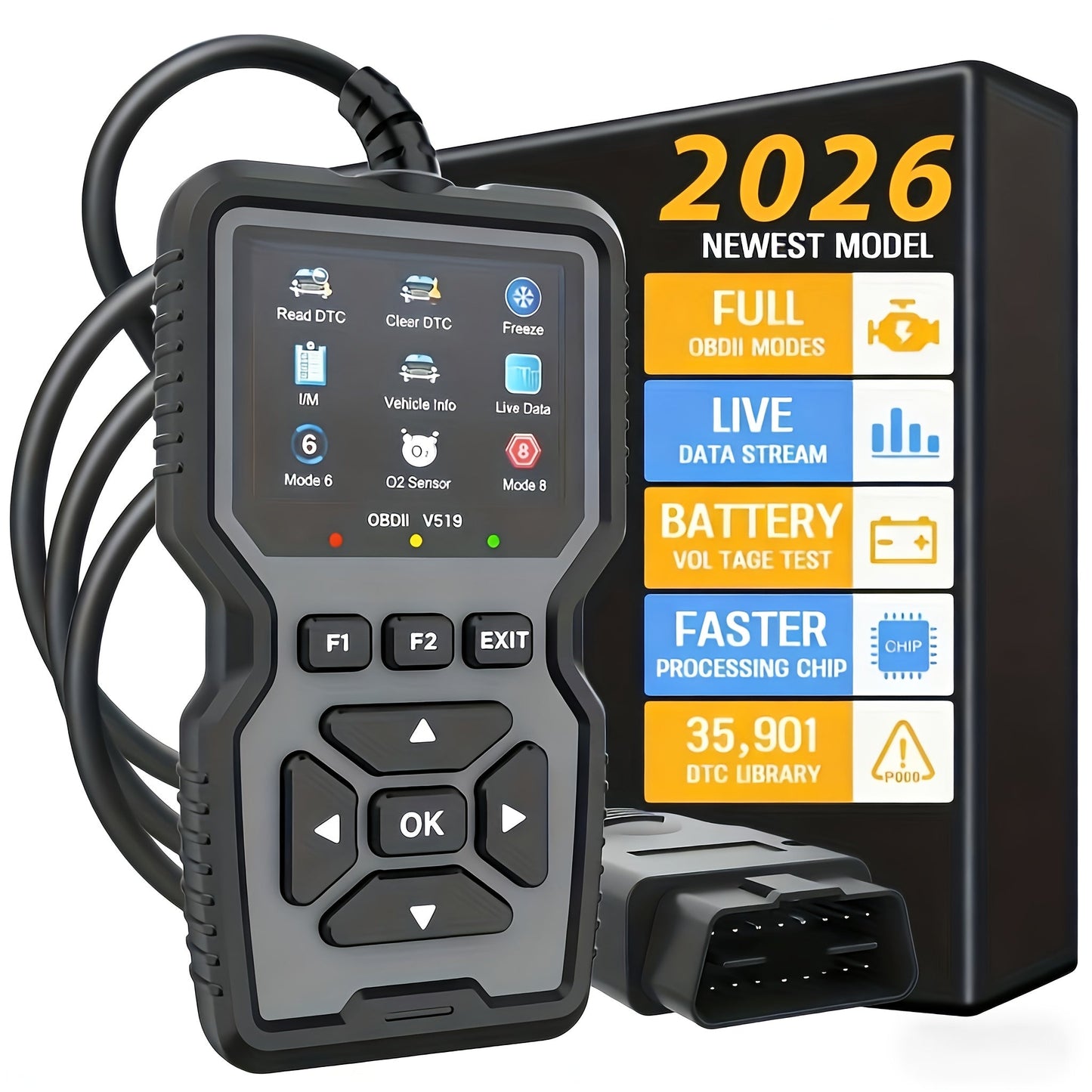 Scanner Automotivo OBD2 V519 Pro – Diagnóstico Profissional e Apagador de Luz da Injeção
