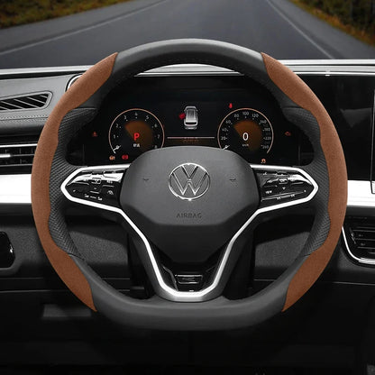 Capa de Volante Camurça Antiderrapante para Volkswagen – Grip Esportivo Segmentado Premium