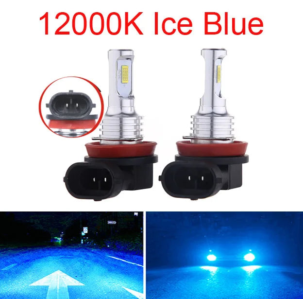 Lâmpada LED Automotiva H11/H8/H9 80W 30000LM – Farol e Neblina Super Brilho 3000K/6000K (Kit 2 Peças)