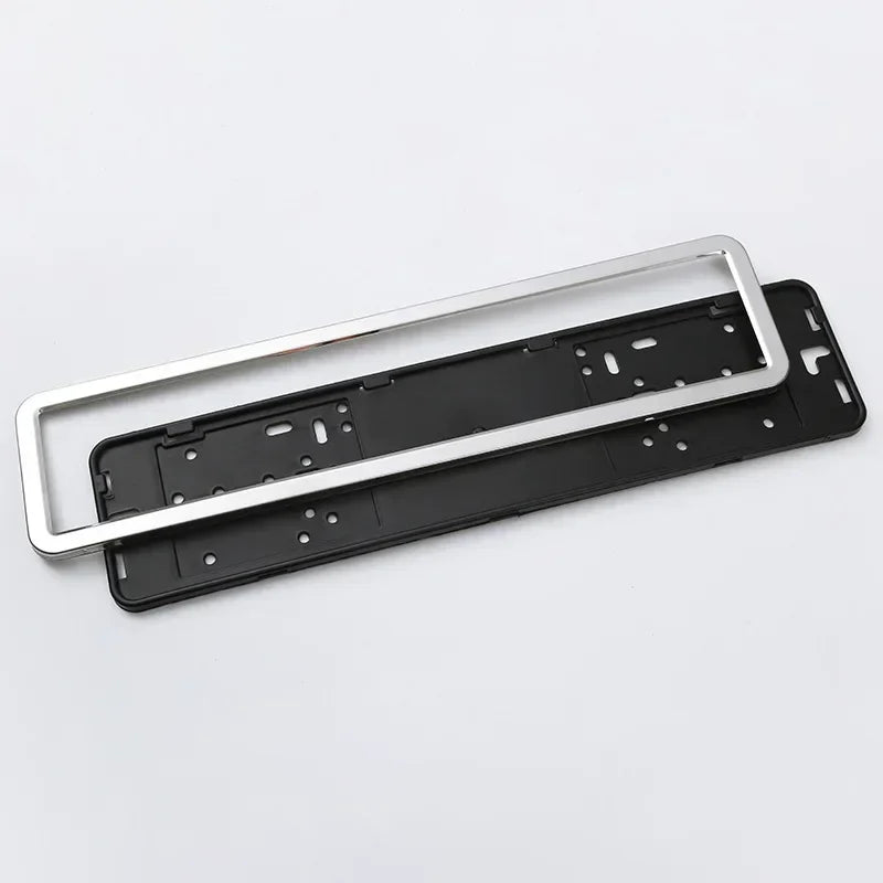 Suporte de Placa Automotiva Estilo Europeu em Aço Inox ou Fibra de Carbono