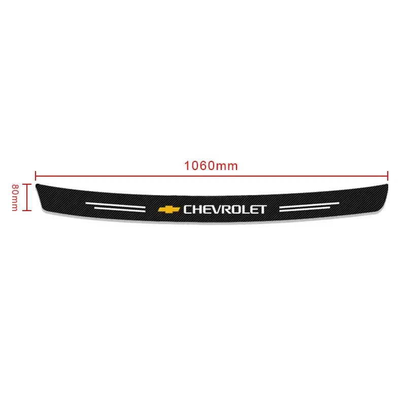 Protetor de Para-Choque Traseiro Fibra de Carbono para Chevrolet – Adesivo Anti Risco Porta-Malas