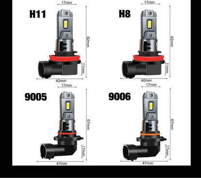 Lâmpadas LED Automotivas 30000LM H11 9005 9006 6500K Super Brancas