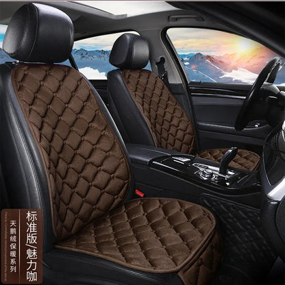 Almofada de Banco Automotivo Plush Inverno – Capa Antiderrapante Quente Universal (Kit 3 Peças)