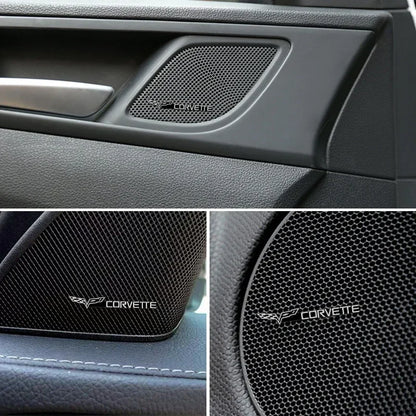 Emblema 3D Alloy para Interior Chevrolet – Adesivo Premium para Som, Painel e Volante (Kit 4 Peças)