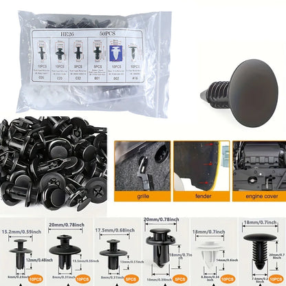 Kit Grampos Automotivos Universais para Fixação de Painéis 50 a 100 Peças