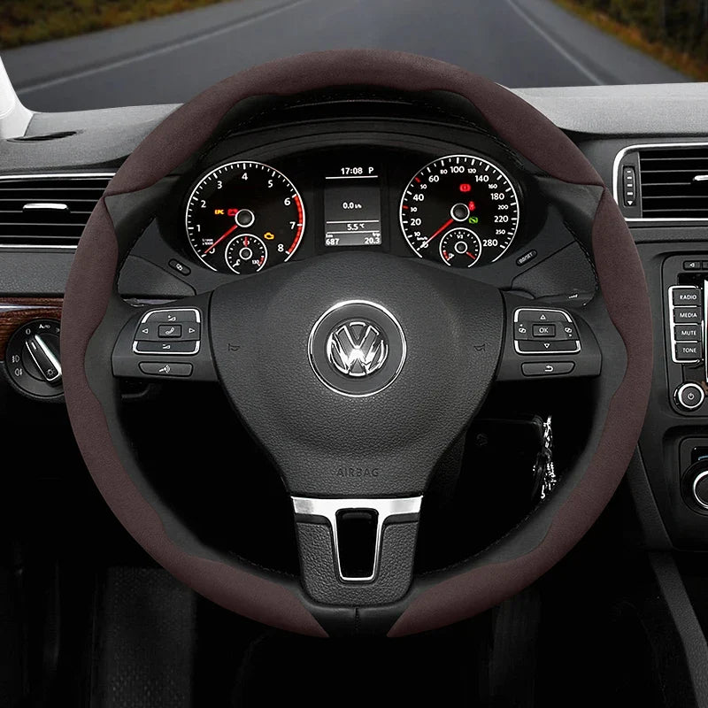 Capa de Volante Antiderrapante em Camurça para Volkswagen