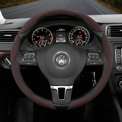 Capa de Volante Camurça Antiderrapante para Volkswagen – Grip Esportivo Segmentado Premium