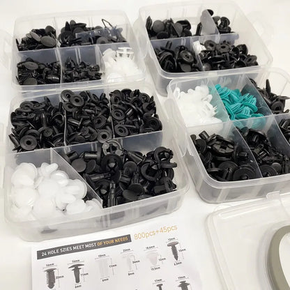 Kit Grampos Automotivos Universais 100 a 800 Peças para Fixação de Painéis