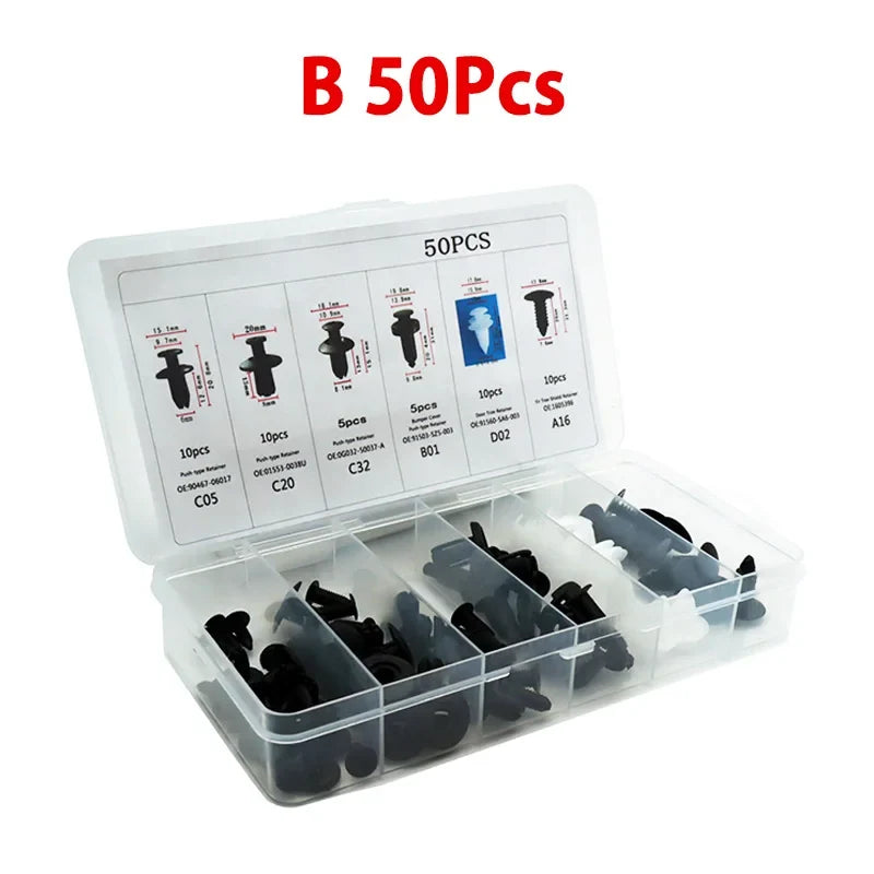 Kit Grampos Automotivos Universais para Fixação de Painéis 50 a 100 Peças
