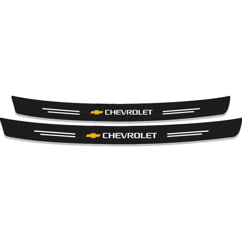 Protetor de Para-Choque Traseiro Fibra de Carbono para Chevrolet – Adesivo Anti Risco Porta-Malas