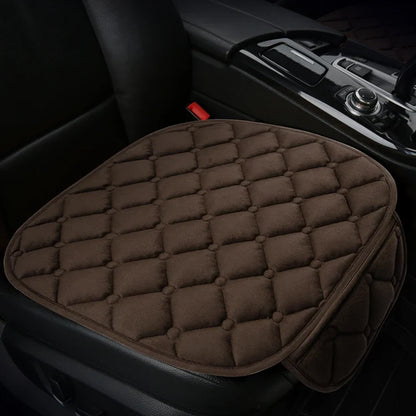 Almofada de Banco Automotivo Plush Inverno – Capa Antiderrapante Quente Universal (Kit 3 Peças)