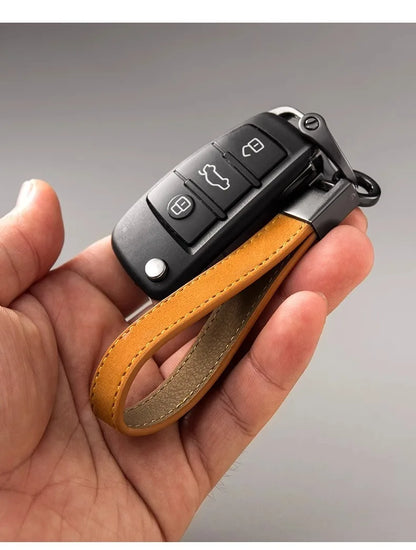 Chaveiro de Couro Legítimo para Carro em Couro Bovino – Acessório Premium Masculino e Feminino com Argola Metálica