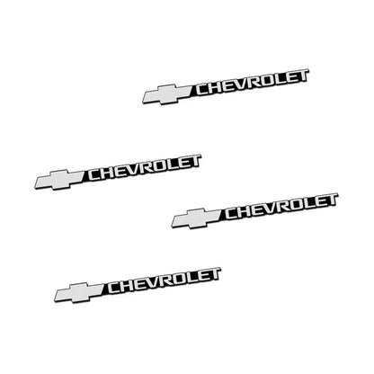 Emblema 3D Alloy para Interior Chevrolet – Adesivo Premium para Som, Painel e Volante (Kit 4 Peças)