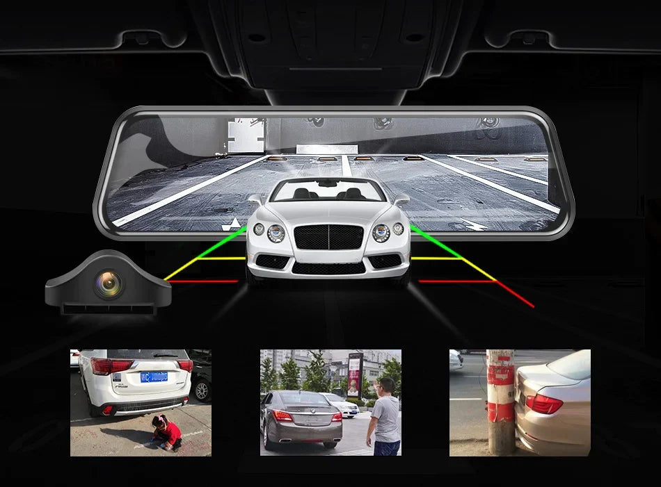 Câmera Veicular 2K DVR com WiFi e GPS Espelho Retrovisor – Dash Cam Automotiva com Visão Noturna e Monitoramento 24h