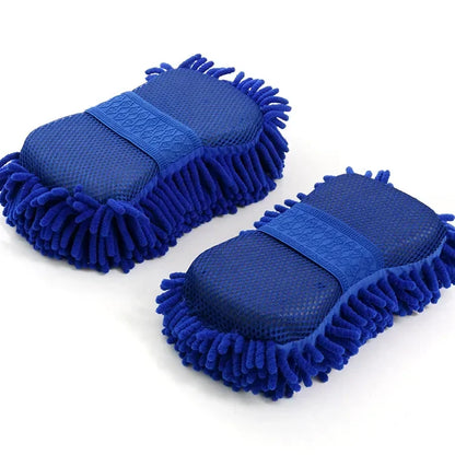 Luva de Microfibra Chenille para Lavagem Automotiva Kit 2 Peças